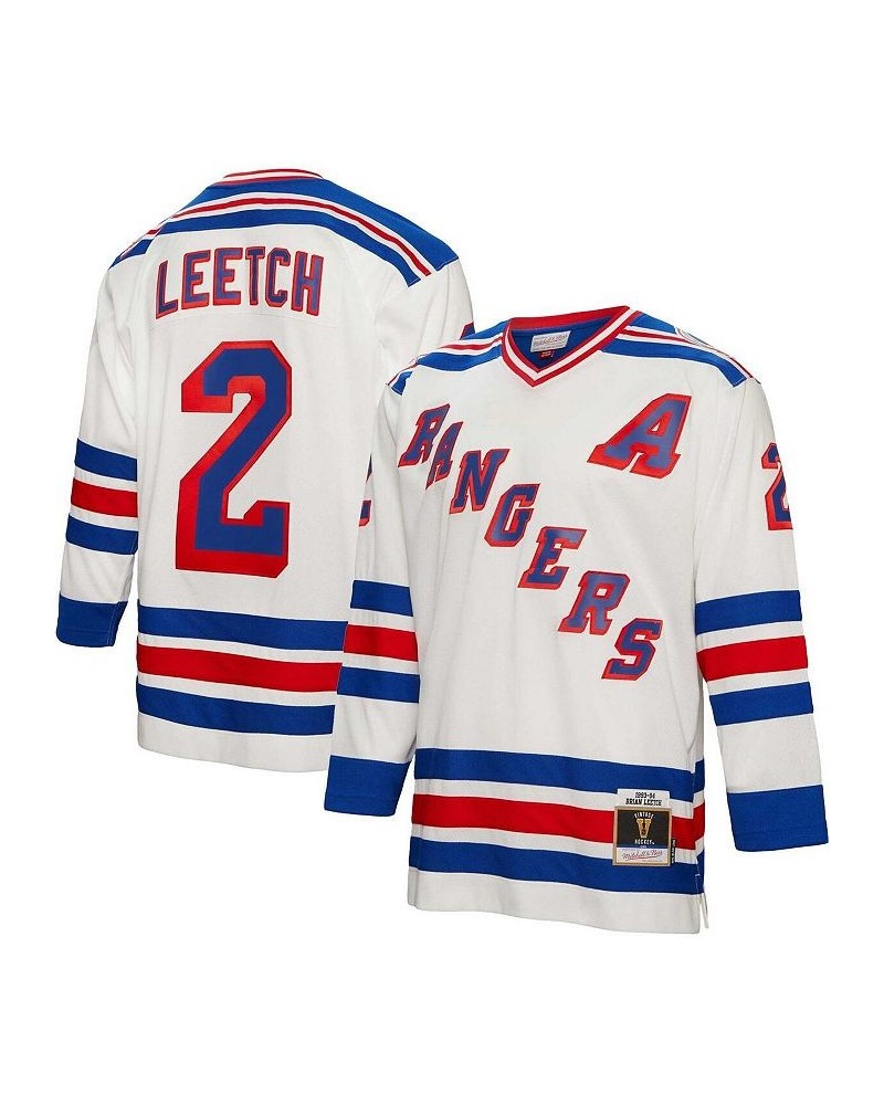 Men's Brian Leetch White New York Rangers 1993 Blue Line Player Jersey $54.40 Jersey