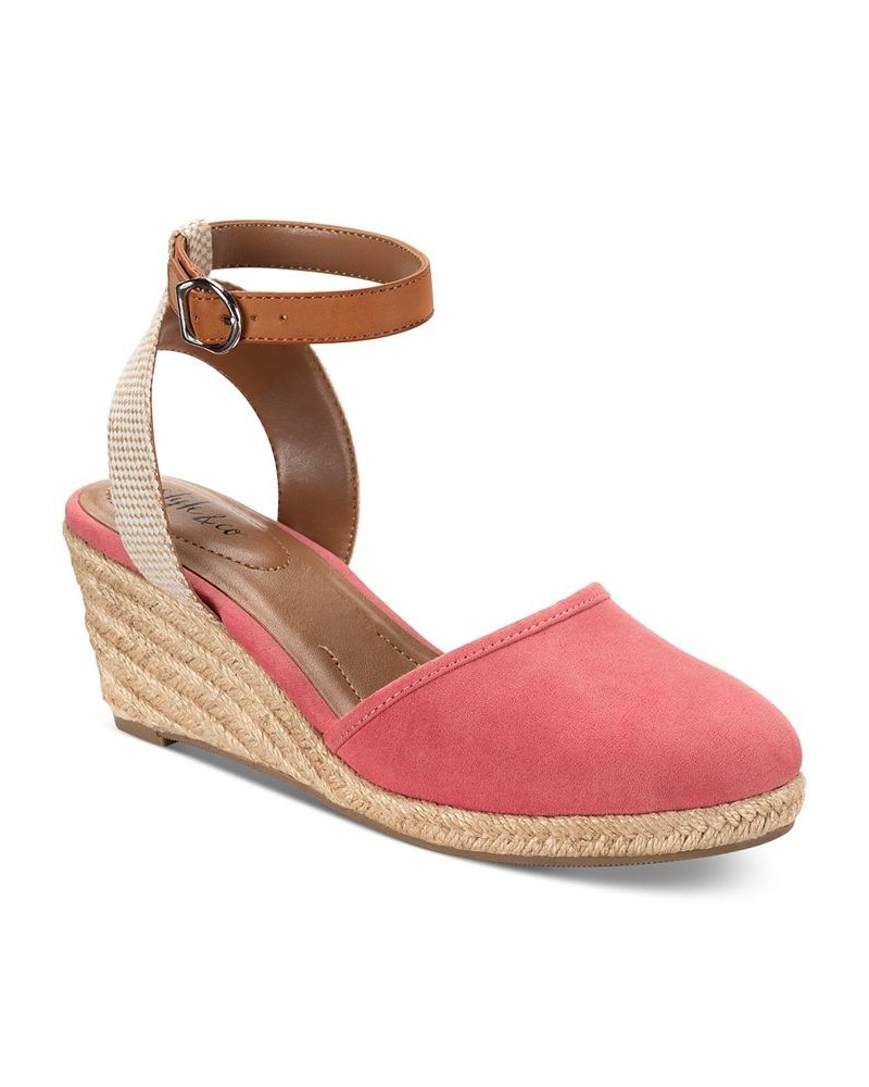 Mailena Wedge Espadrille Sandals Pink $27.80 Shoes