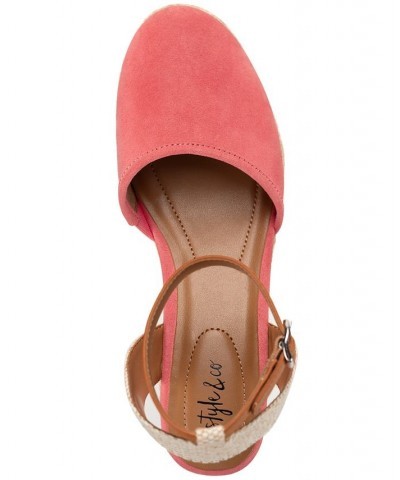 Mailena Wedge Espadrille Sandals Pink $27.80 Shoes