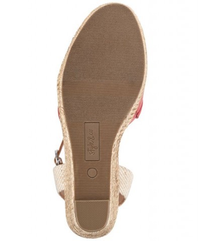 Mailena Wedge Espadrille Sandals Pink $27.80 Shoes