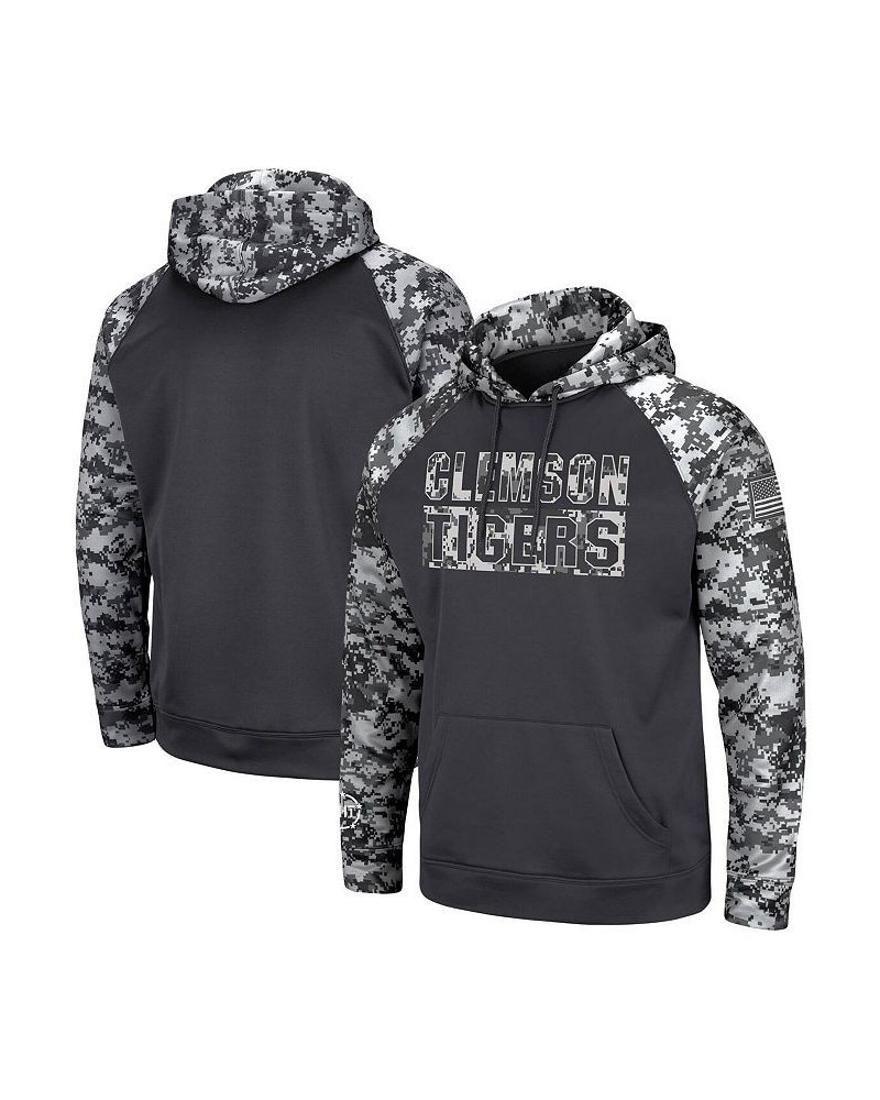 Men's Charcoal Clemson Tigers Oht Military-Inspired Appreciation Digi Camo Big and Tall Pullover Hoodie $32.25 Sweatshirt