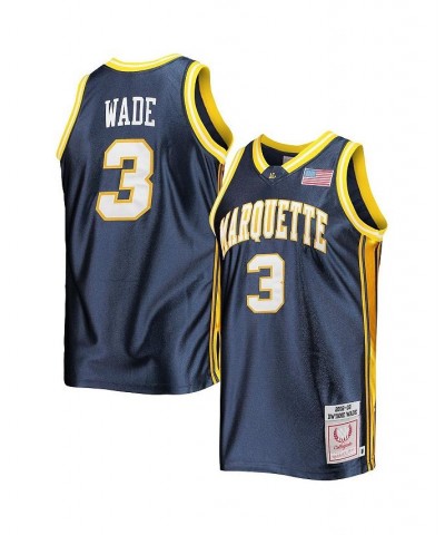 Men's Dwyane Wade Navy Marquette Golden Eagles 2002-03 Authentic Throwback College Jersey $139.50 Jersey