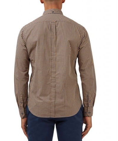 Men's Signature Gingham Long-Sleeve Button-Down Shirt Yellow $54.50 Shirts