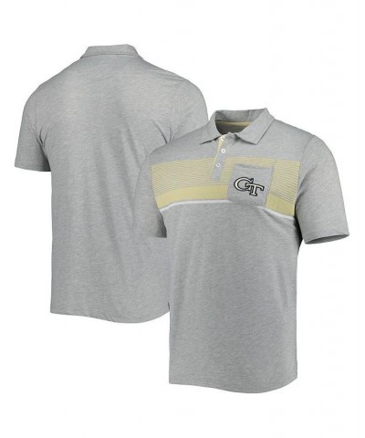 Men's Heathered Gray Georgia Tech Yellow Jackets Golfer Pocket Polo Shirt $23.65 Polo Shirts