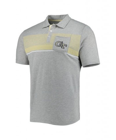 Men's Heathered Gray Georgia Tech Yellow Jackets Golfer Pocket Polo Shirt $23.65 Polo Shirts