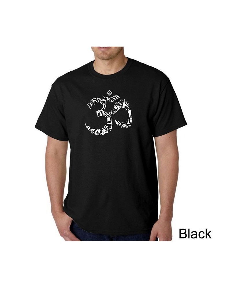 Men's Word Art T-Shirt - Om Symbol Black $14.00 T-Shirts