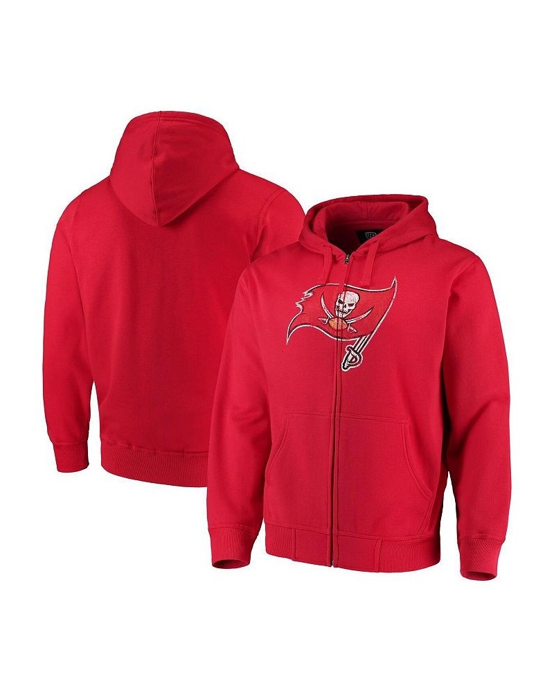 Men's Red Tampa Bay Buccaneers Primary Logo Full-Zip Hoodie $37.94 Sweatshirt