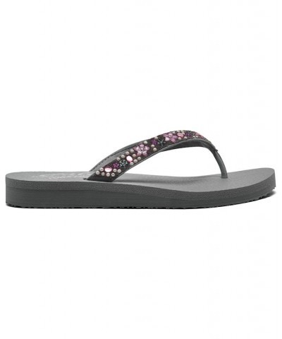 Women's Cali Meditation - Dancing Daisy Flip-Flop Thong Athletic Sandals Gray $31.90 Shoes