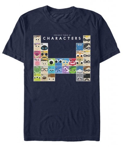 Disney Pixar Men's Movie Characters Periodic Table Short Sleeve T-Shirt Blue $17.84 T-Shirts