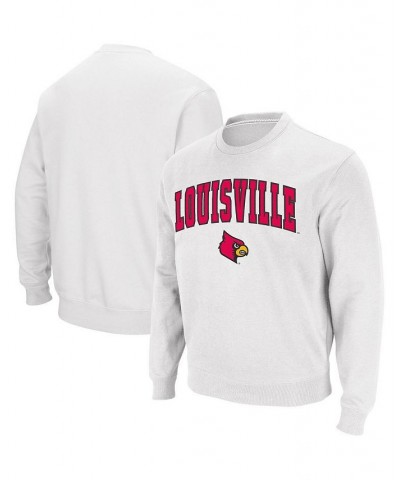 Men's White Louisville Cardinals Arch & Logo Crew Neck Sweatshirt $31.79 Sweatshirt