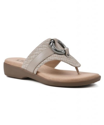 Women's Benedict Thong Comfort Sandal Tan/Beige $31.74 Shoes