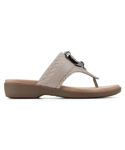 Women's Benedict Thong Comfort Sandal Tan/Beige $31.74 Shoes