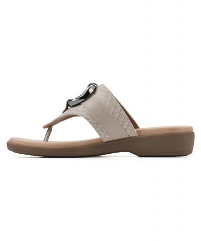 Women's Benedict Thong Comfort Sandal Tan/Beige $31.74 Shoes