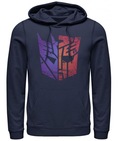 Men's Transformer Split Logo Fleece Hoodie Blue $31.02 Sweatshirt