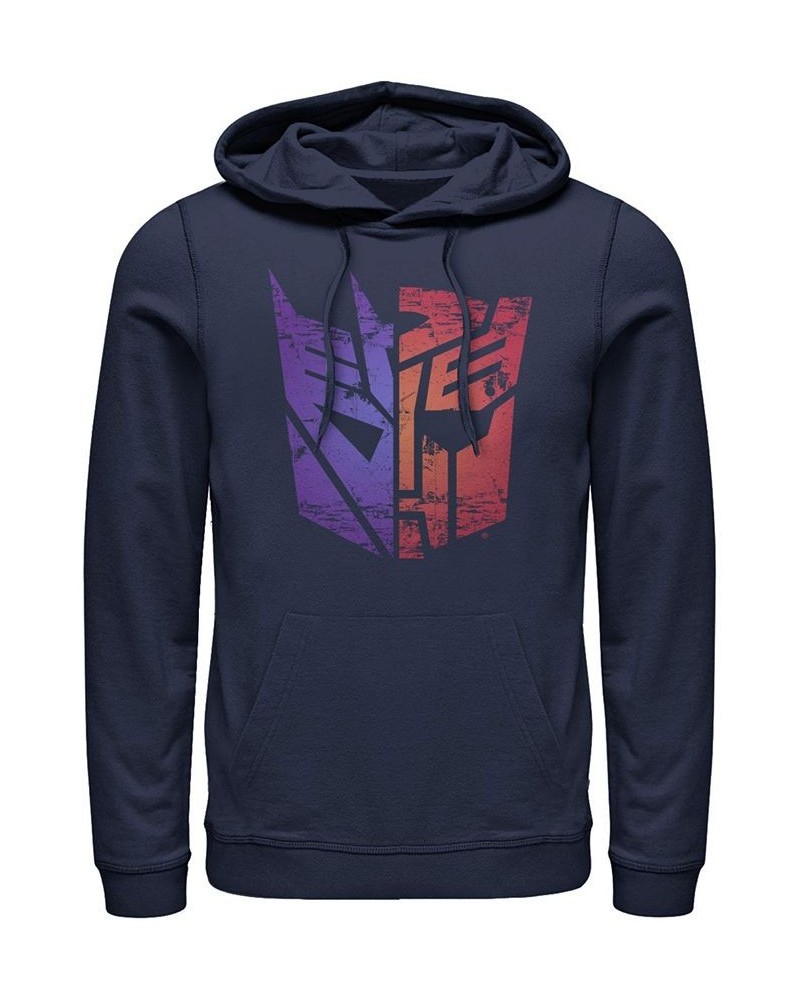 Men's Transformer Split Logo Fleece Hoodie Blue $31.02 Sweatshirt