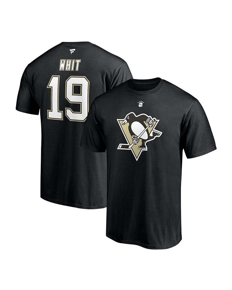 Men's Ryan Whitney Black Pittsburgh Penguins Authentic Stack Retired Player Nickname Number T-shirt $19.79 T-Shirts