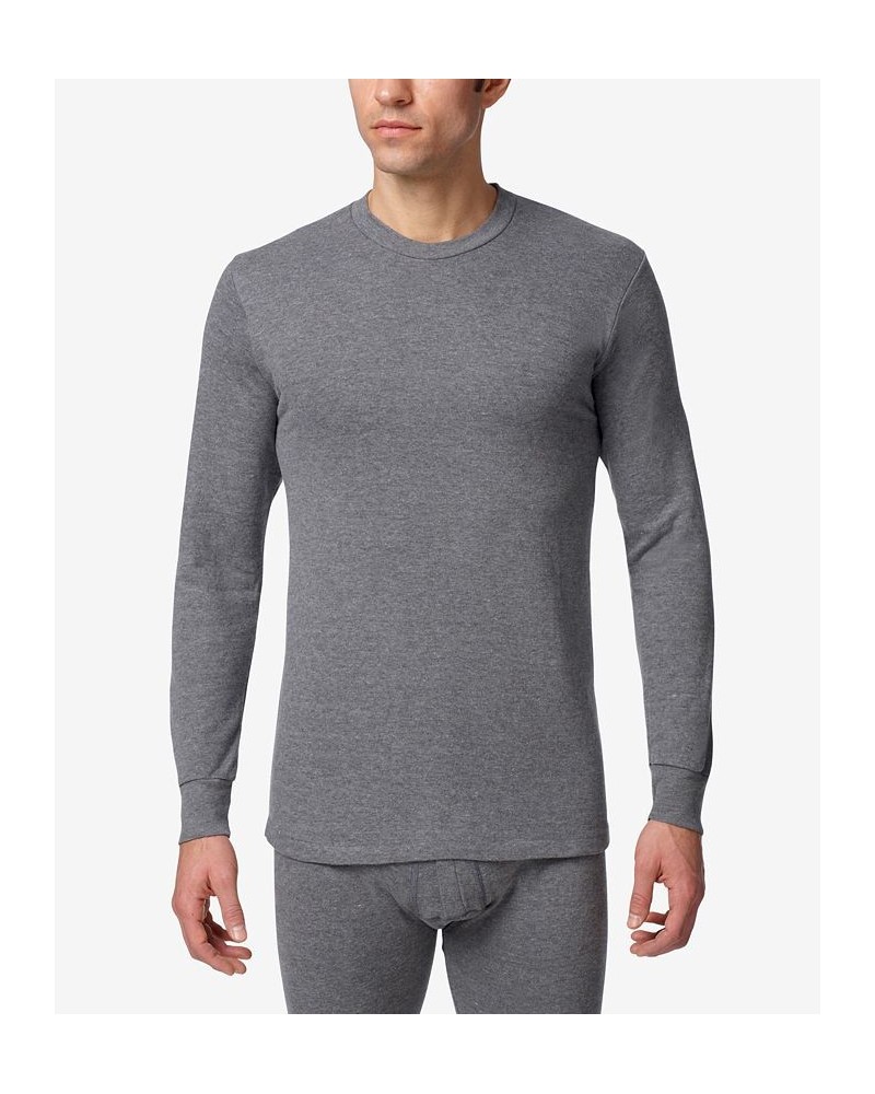 Men's Essentials Two Layer Long Sleeve Undershirt Gray $21.15 Undershirt