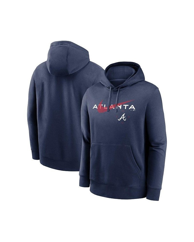 Men's Navy Atlanta Braves Big and Tall Over Arch Pullover Hoodie $45.89 Sweatshirt