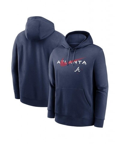 Men's Navy Atlanta Braves Big and Tall Over Arch Pullover Hoodie $45.89 Sweatshirt