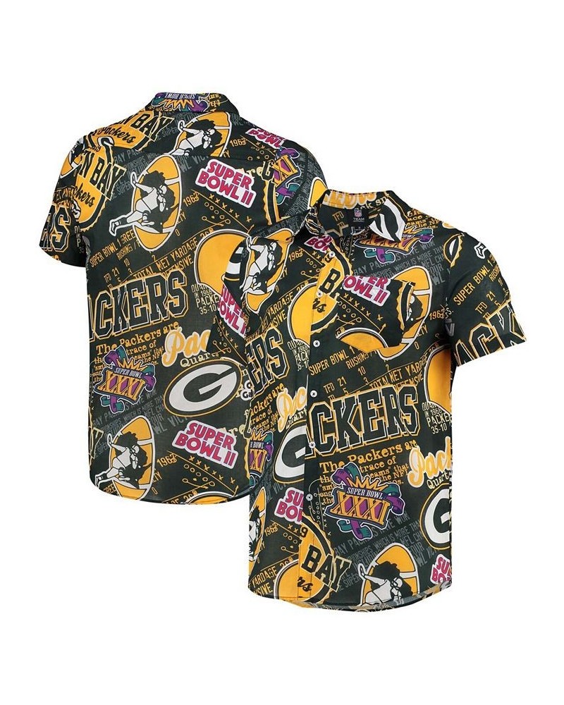 Men's Green Green Bay Packers Thematic Button-Up Shirt $37.40 Shirts