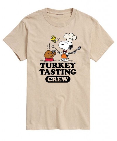 Men's Short Sleeve Peanuts Turkey Tasting Crew T-shirt Tan/Beige $20.29 T-Shirts