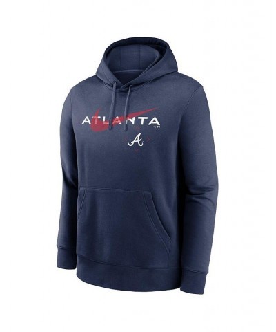 Men's Navy Atlanta Braves Big and Tall Over Arch Pullover Hoodie $45.89 Sweatshirt