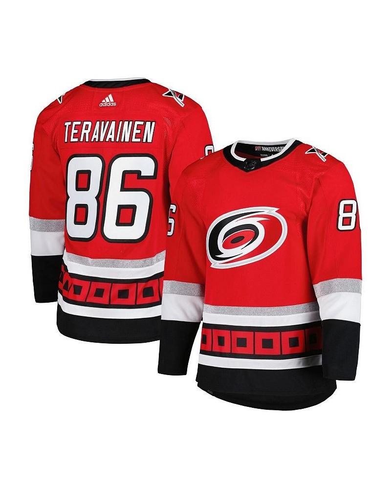 Men's Teuvo Teravainen Red Carolina Hurricanes 25th Anniversary Authentic Pro Primegreen Player Jersey $79.20 Jersey