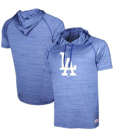 Men's Heathered Royal Los Angeles Dodgers Raglan Short Sleeve Pullover Hoodie $27.30 Sweatshirt