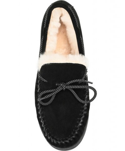 Men's Meander Moccasin Slippers Black $46.06 Shoes