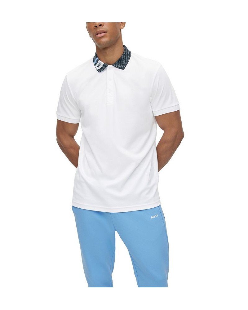 BOSS Men's Logo Collar Pure-Cotton Polo Shirt White $37.80 Polo Shirts