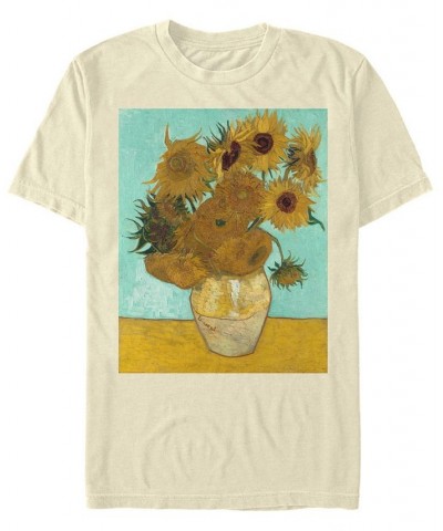 Men's Van Gogh Flowers Short Sleeve Crew T-shirt Tan/Beige $19.59 T-Shirts