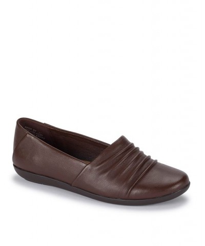 Women's Piper Slip On Flats Brown $32.39 Shoes