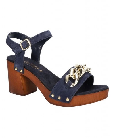 Women's Van-Italy Heeled Sandals Blue $51.25 Shoes