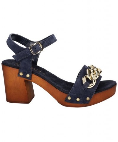 Women's Van-Italy Heeled Sandals Blue $51.25 Shoes