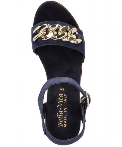 Women's Van-Italy Heeled Sandals Blue $51.25 Shoes