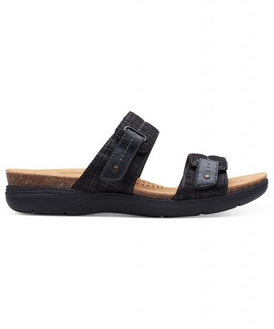 Women's April Dusk Slip-On Slide Sandals Black $43.68 Shoes