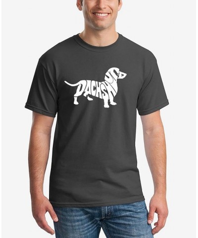 Men's Word Art Dachshund Short Sleeve T-shirt Gray $16.10 T-Shirts