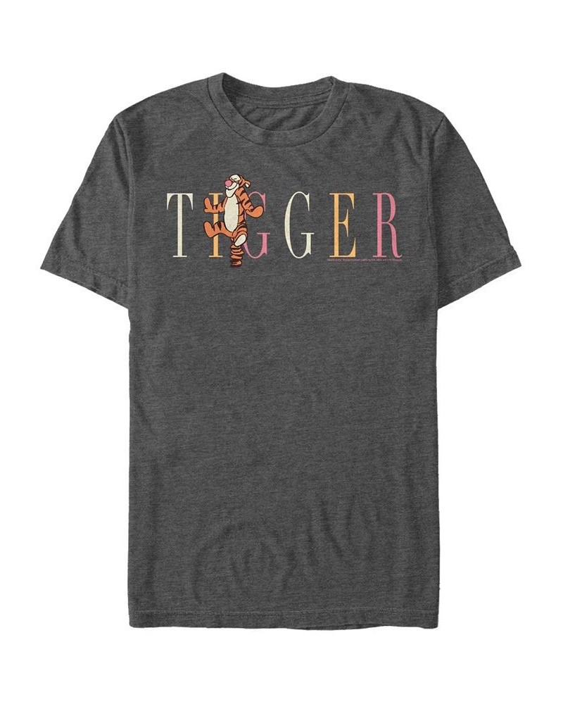 Men's Tigger Fashion Short Sleeve T-Shirt Gray $17.15 T-Shirts