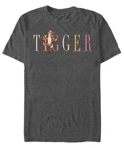 Men's Tigger Fashion Short Sleeve T-Shirt Gray $17.15 T-Shirts