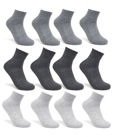 Men's 12-Pack Quarter Socks Gray $21.00 Socks