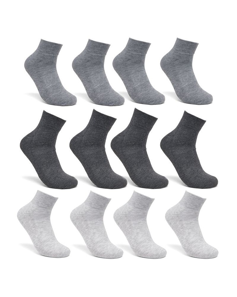 Men's 12-Pack Quarter Socks Gray $21.00 Socks