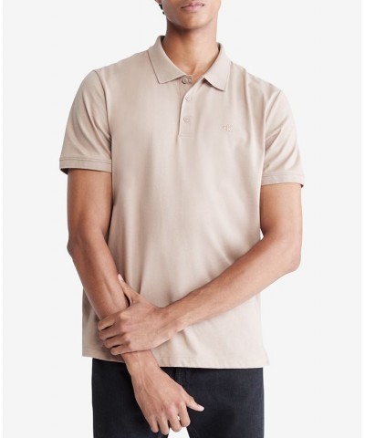 Men's Regular-Fit Smooth Cotton Monogram Logo Polo Shirt PD06 $27.49 Polo Shirts