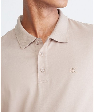 Men's Regular-Fit Smooth Cotton Monogram Logo Polo Shirt PD06 $27.49 Polo Shirts