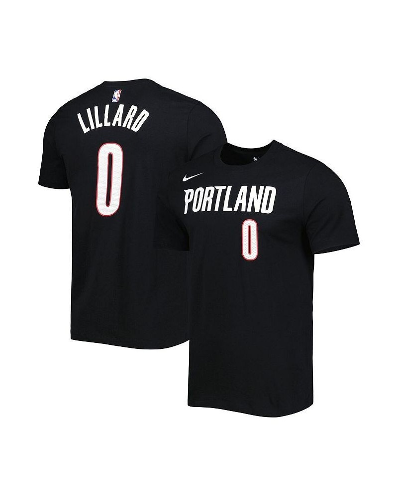 Men's Damian Lillard Black Portland Trail Blazers Icon 2022/23 Name and Number T-shirt $21.23 T-Shirts