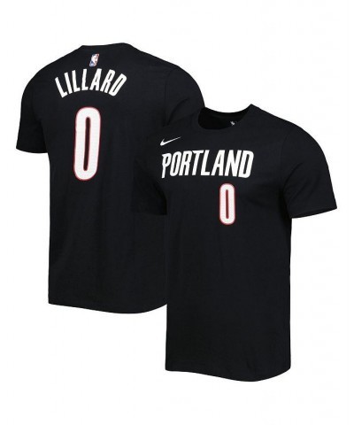 Men's Damian Lillard Black Portland Trail Blazers Icon 2022/23 Name and Number T-shirt $21.23 T-Shirts