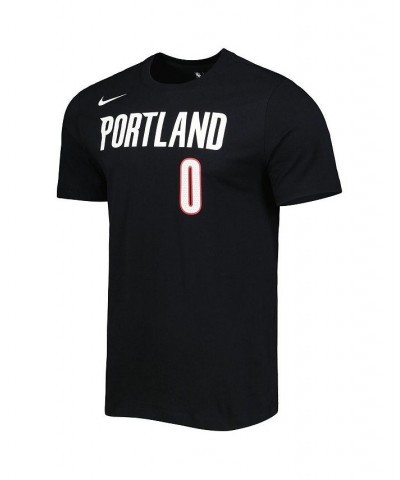 Men's Damian Lillard Black Portland Trail Blazers Icon 2022/23 Name and Number T-shirt $21.23 T-Shirts