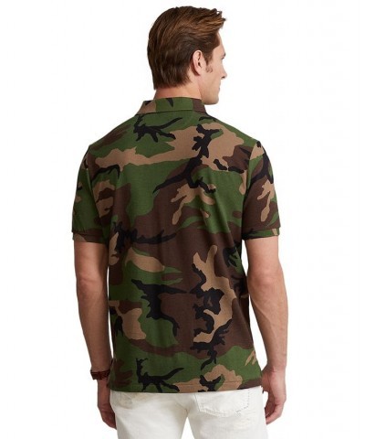 Men's Classic-Fit Camo Cotton Mesh Shirt Green $52.65 Polo Shirts