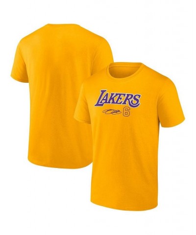 Men's Branded LeBron James Gold Los Angeles Lakers Name and Number T-shirt $17.35 T-Shirts