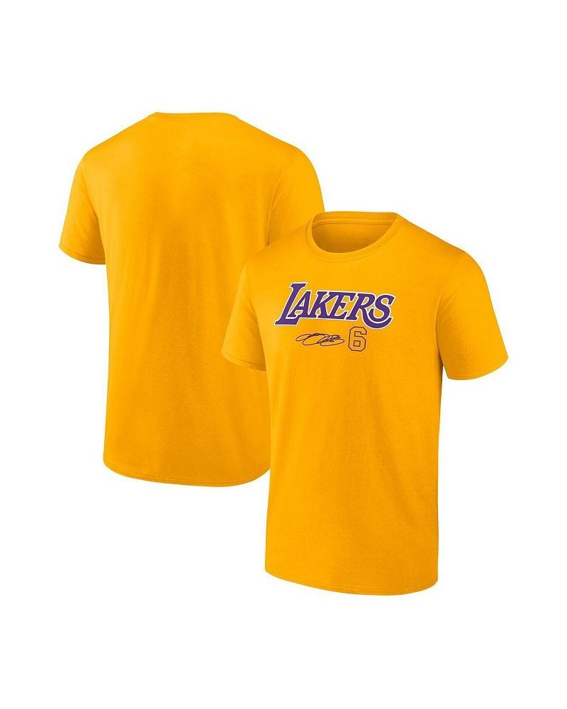 Men's Branded LeBron James Gold Los Angeles Lakers Name and Number T-shirt $17.35 T-Shirts