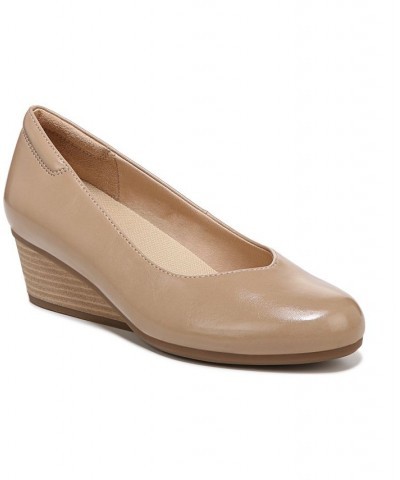 Women's Be Ready Wedge Pumps Taupe Faux Patent $41.60 Shoes